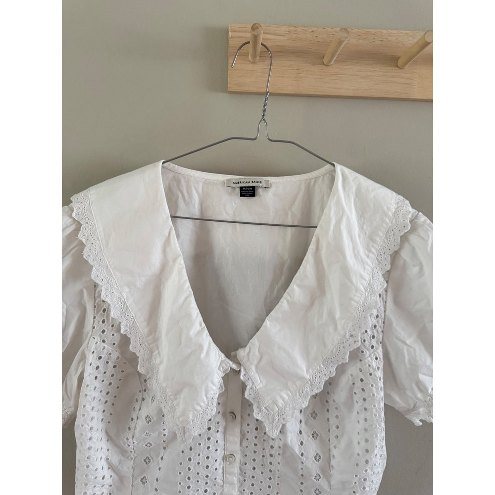 american eagle eyelet button down - Picture 2 of 6